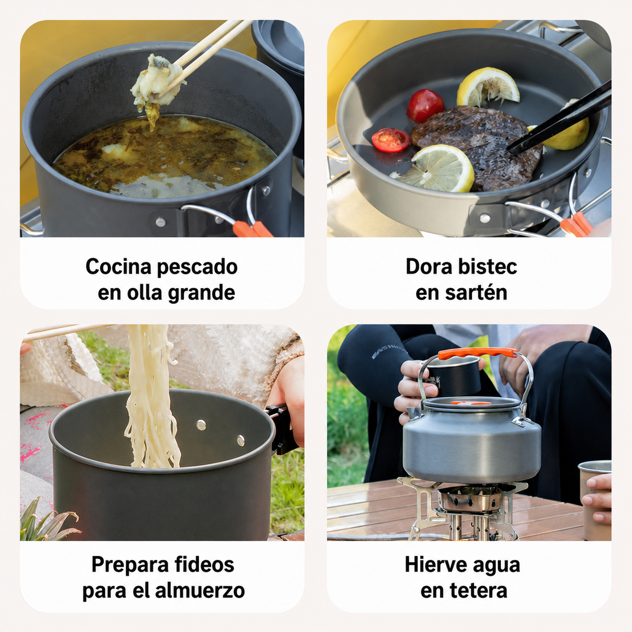Set de Utensilios de Camping Plegables de Aluminio - 2
