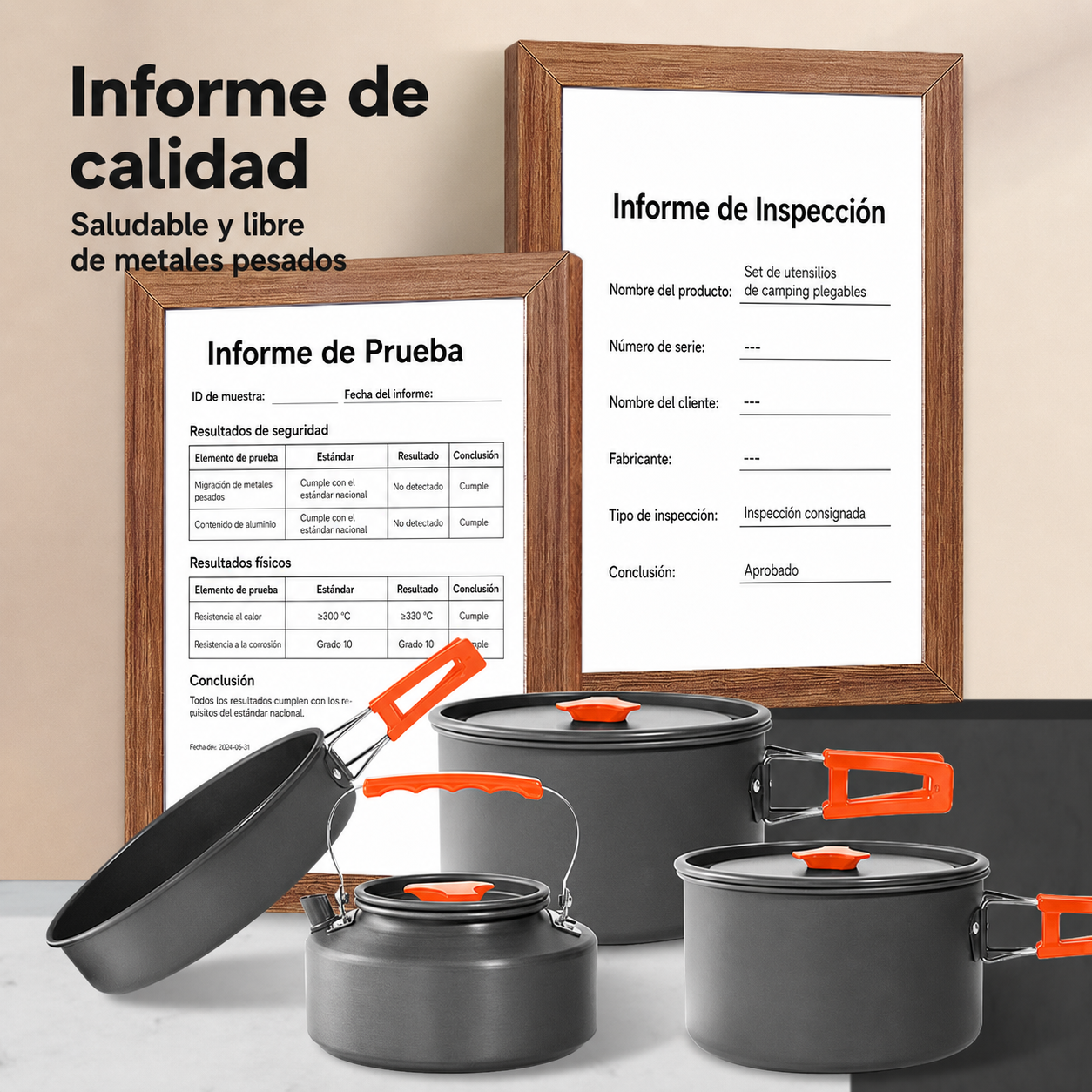 Set de Utensilios de Camping Plegables de Aluminio - 3