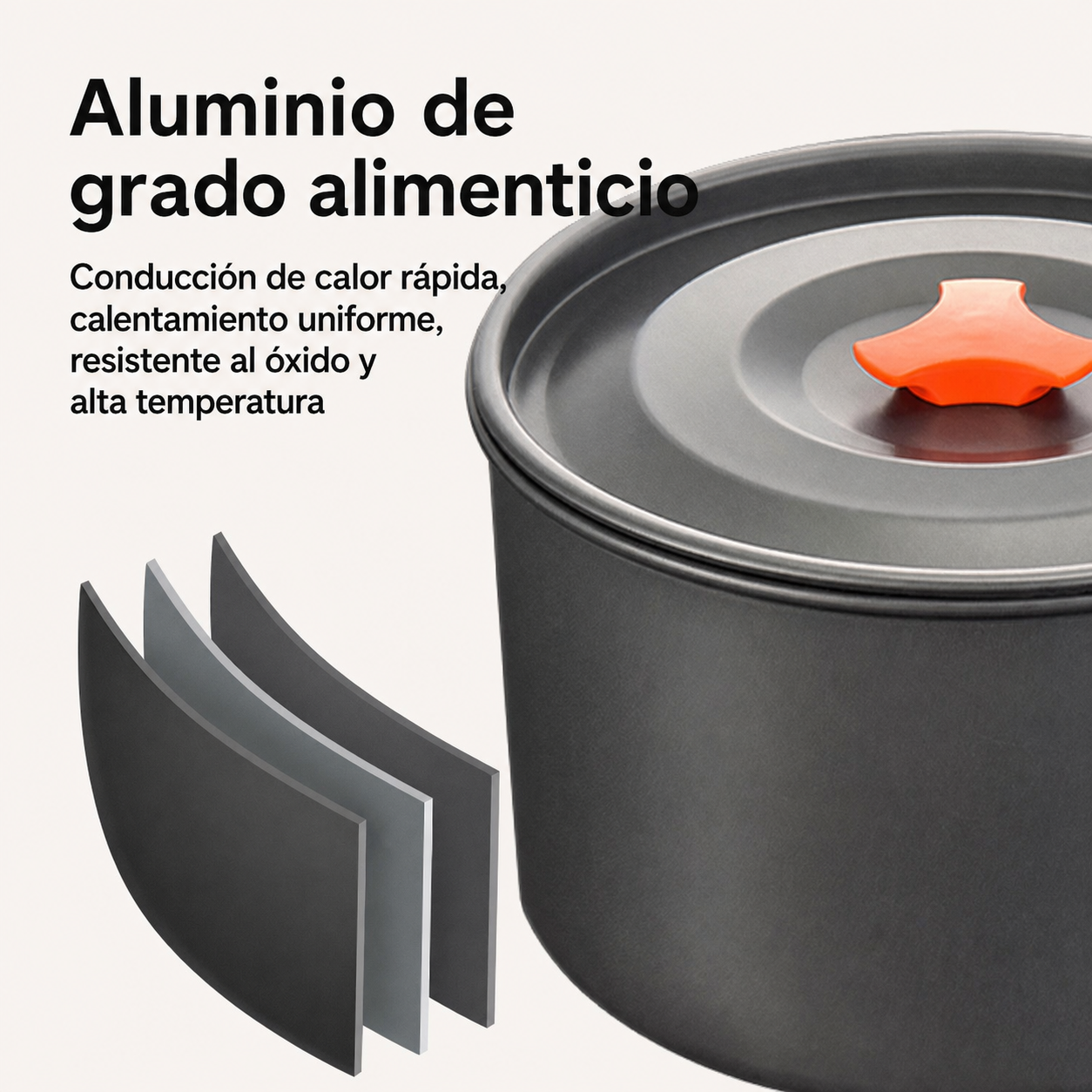 Set de Utensilios de Camping Plegables de Aluminio - 4