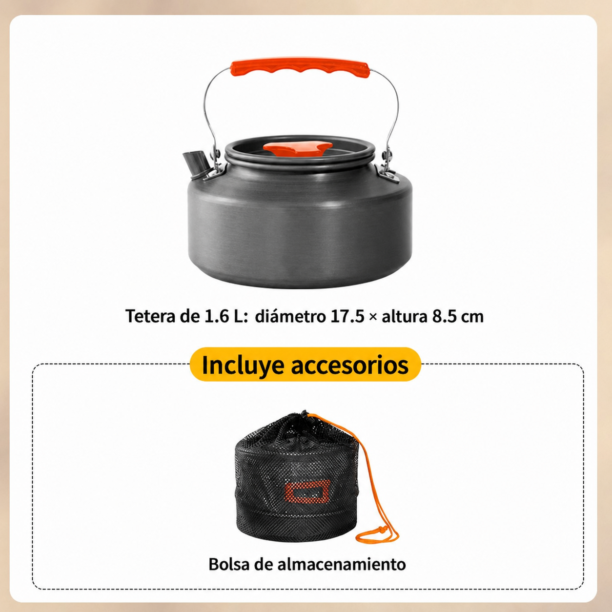 Set de Utensilios de Camping Plegables de Aluminio - 9