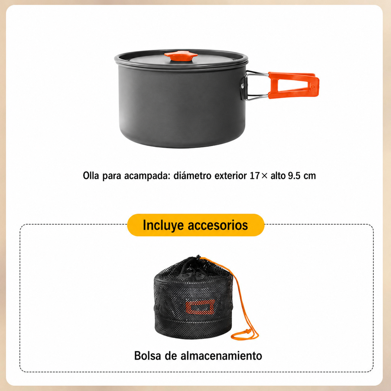Set de Utensilios de Camping Plegables de Aluminio - 10