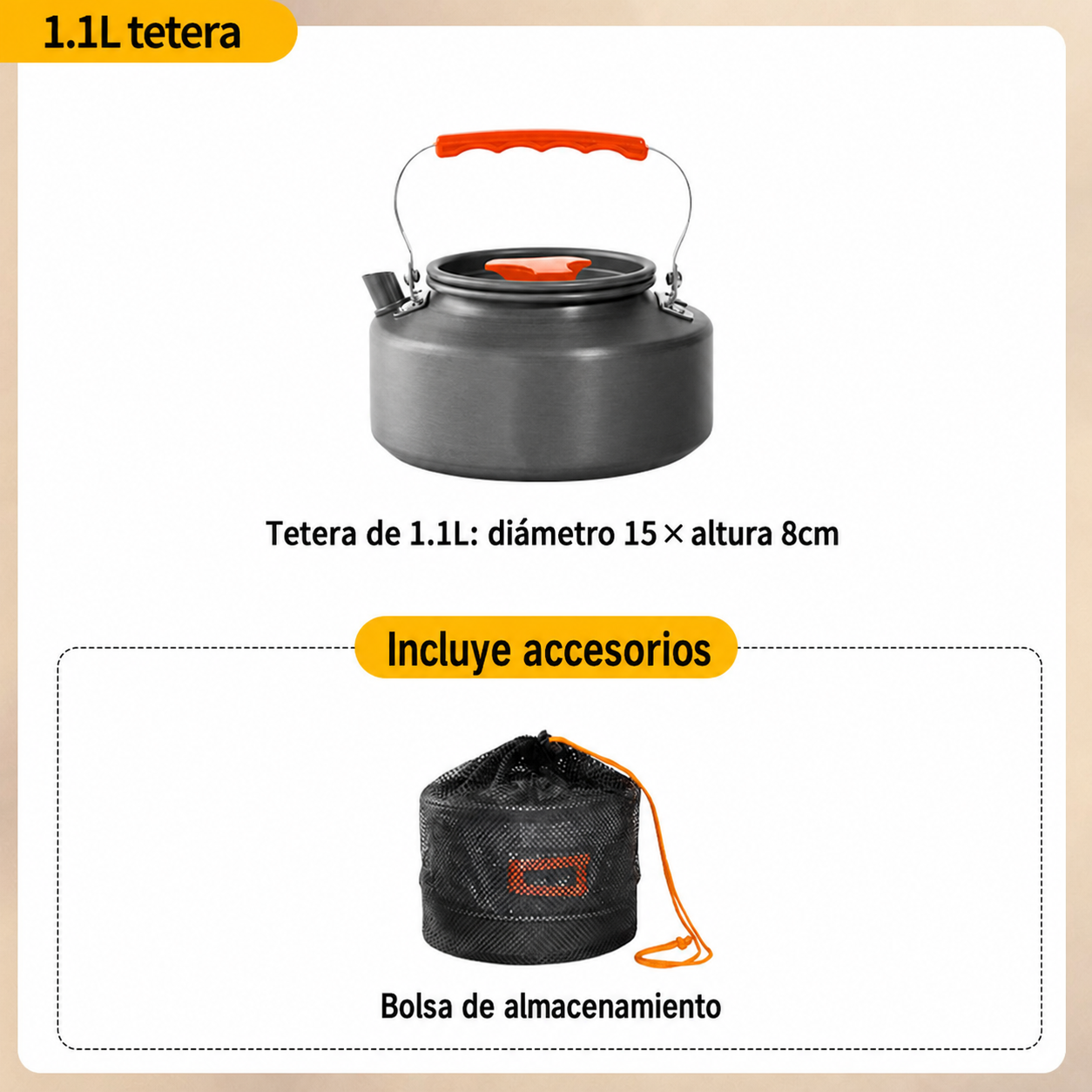 Set de Utensilios de Camping Plegables de Aluminio