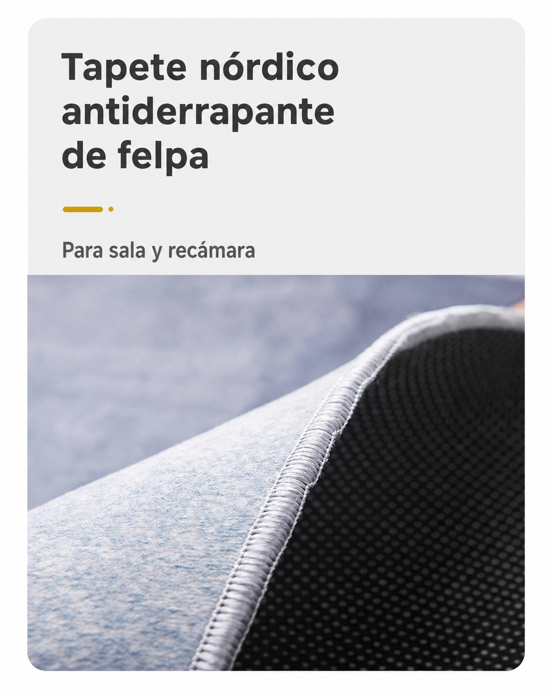 Tapete Nórdico Antiderrapante de Felpa para Sala y Recámara - 13