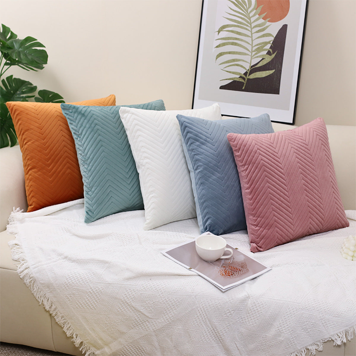 Funda de cojín decorativa de terciopelo 45×45 cm - 1