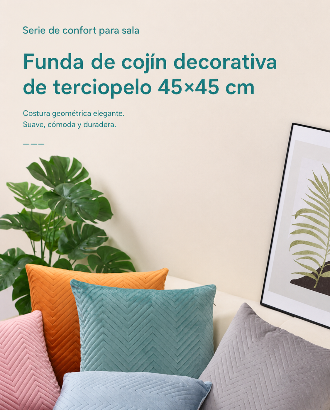 Funda de cojín decorativa de terciopelo 45×45 cm - 11