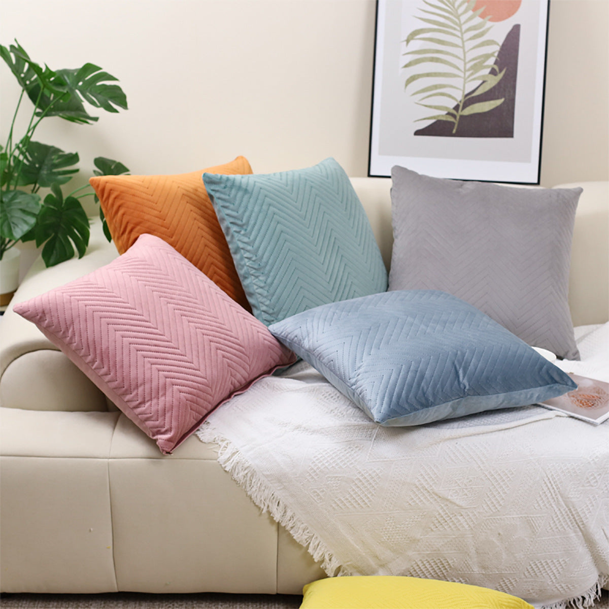 Funda de cojín decorativa de terciopelo 45×45 cm - 2