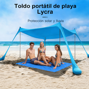 Toldo Portátil de Playa Lycra Protección Solar y Lluvia - 1