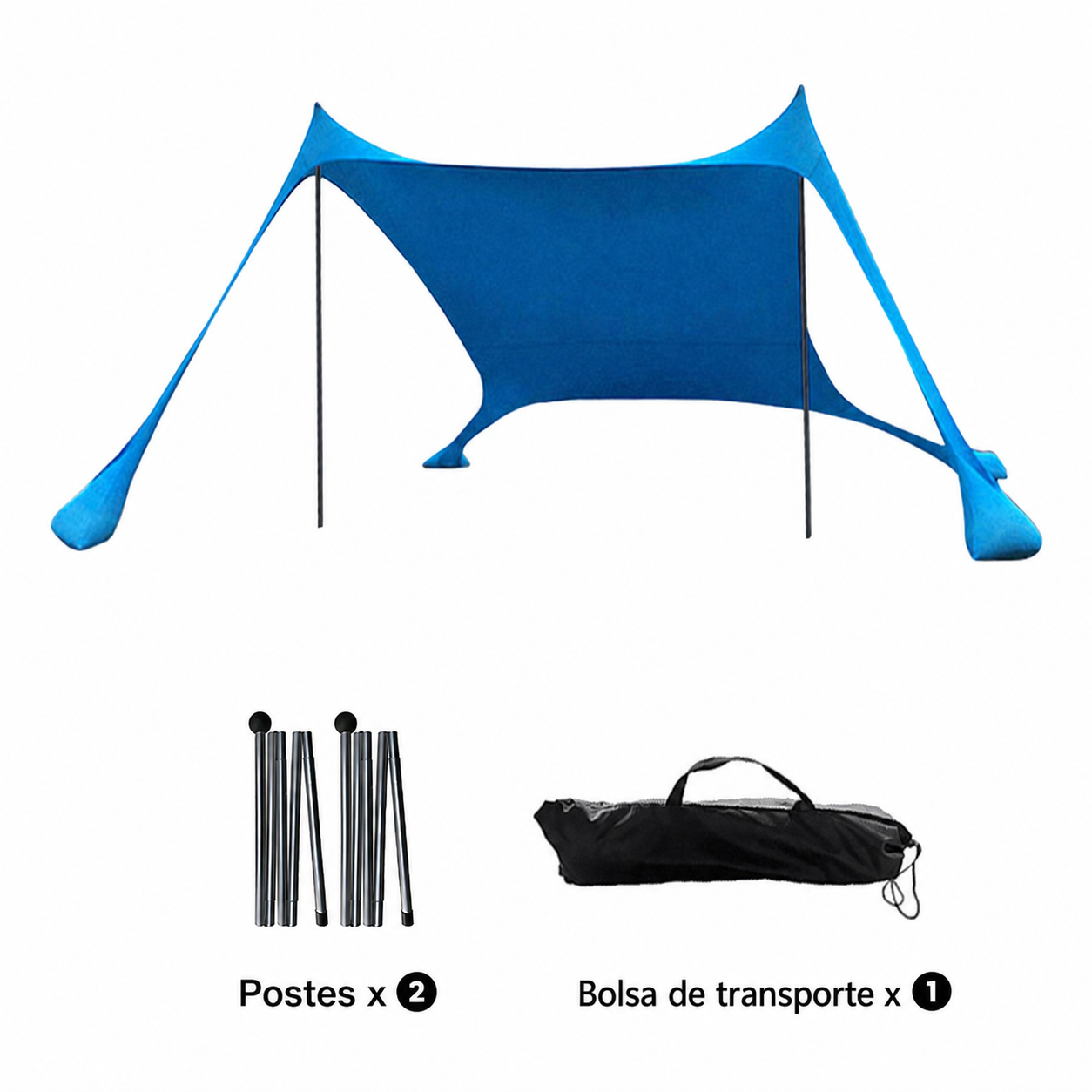 Toldo Portátil de Playa Lycra Protección Solar y Lluvia