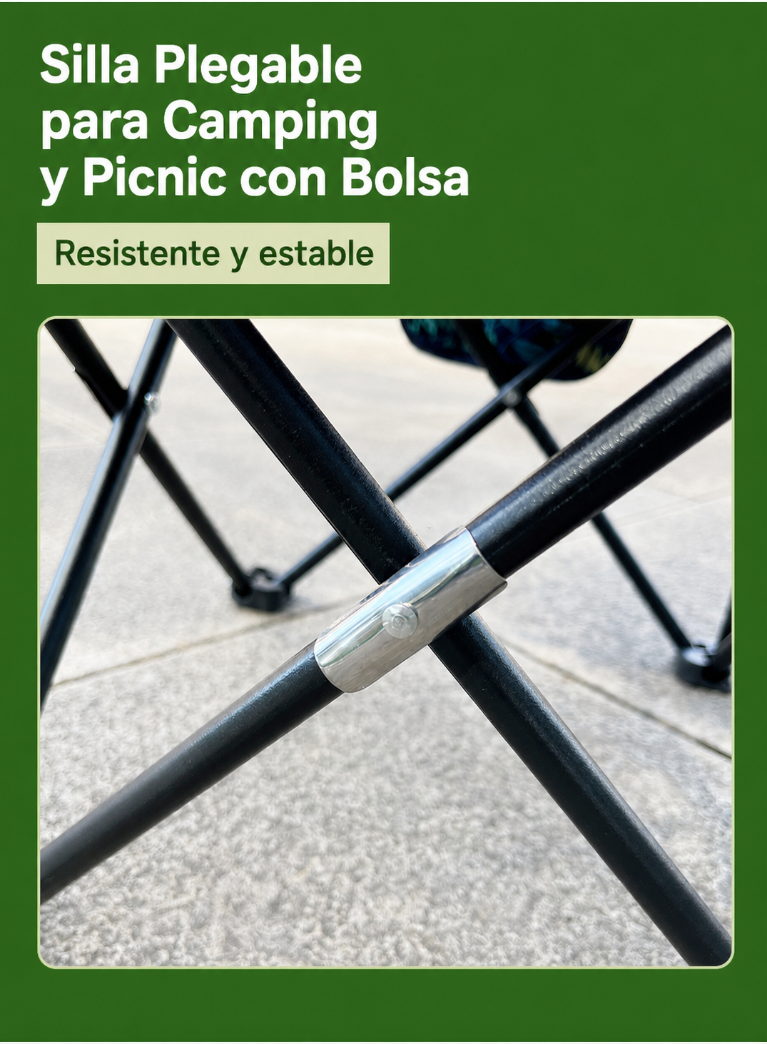 Silla Plegable para Camping y Picnic con Bolsa - 14