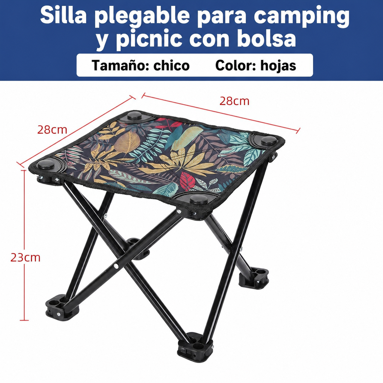 Silla Plegable para Camping y Picnic con Bolsa