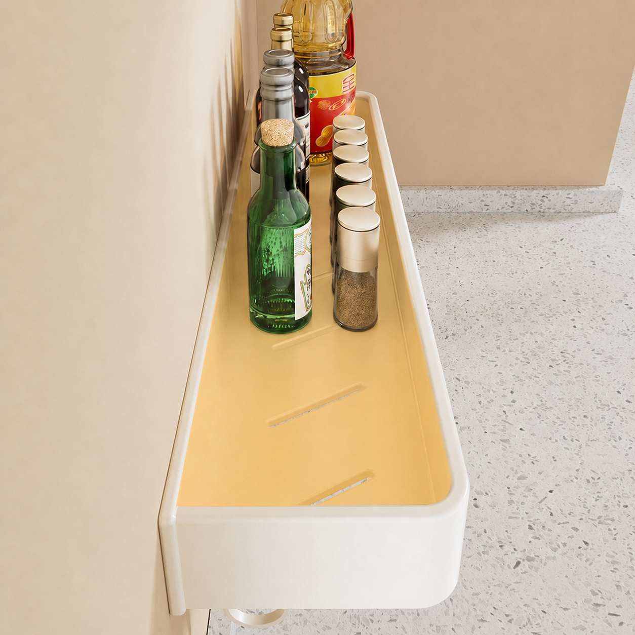 Repisa de cocina de aluminio sin taladrar, montaje en pared - 5