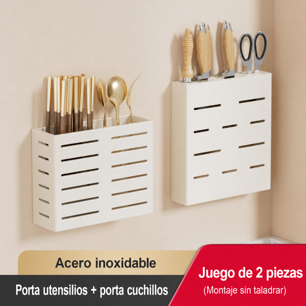 Repisa de cocina de aluminio sin taladrar, montaje en pared