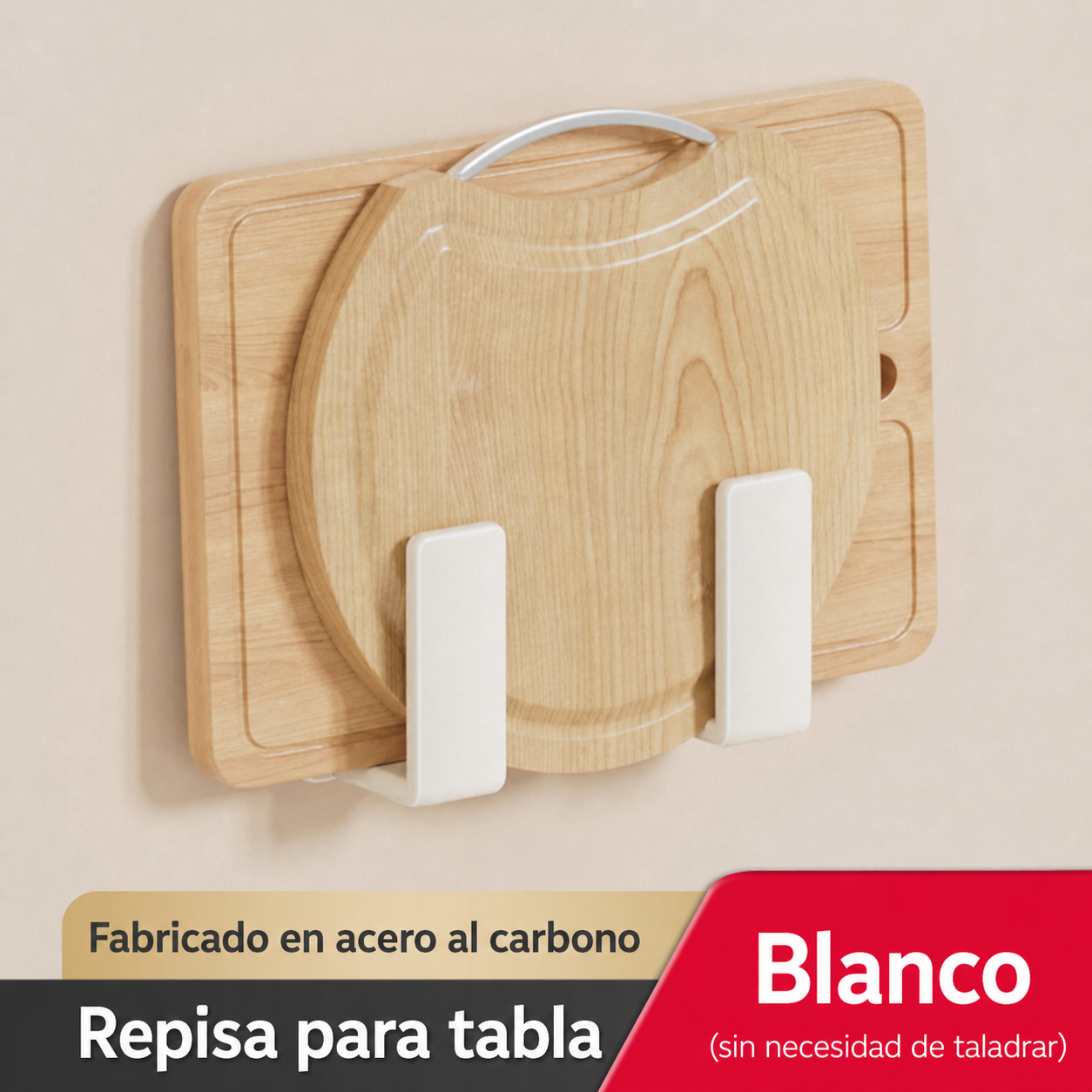 Repisa de cocina de aluminio sin taladrar, montaje en pared