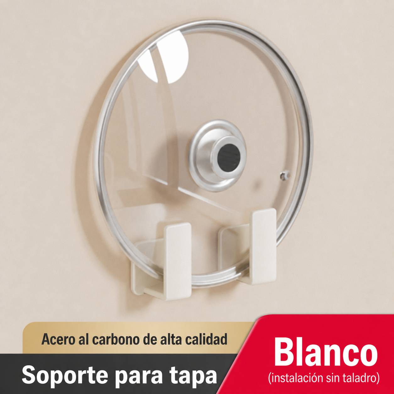 Repisa de cocina de aluminio sin taladrar, montaje en pared
