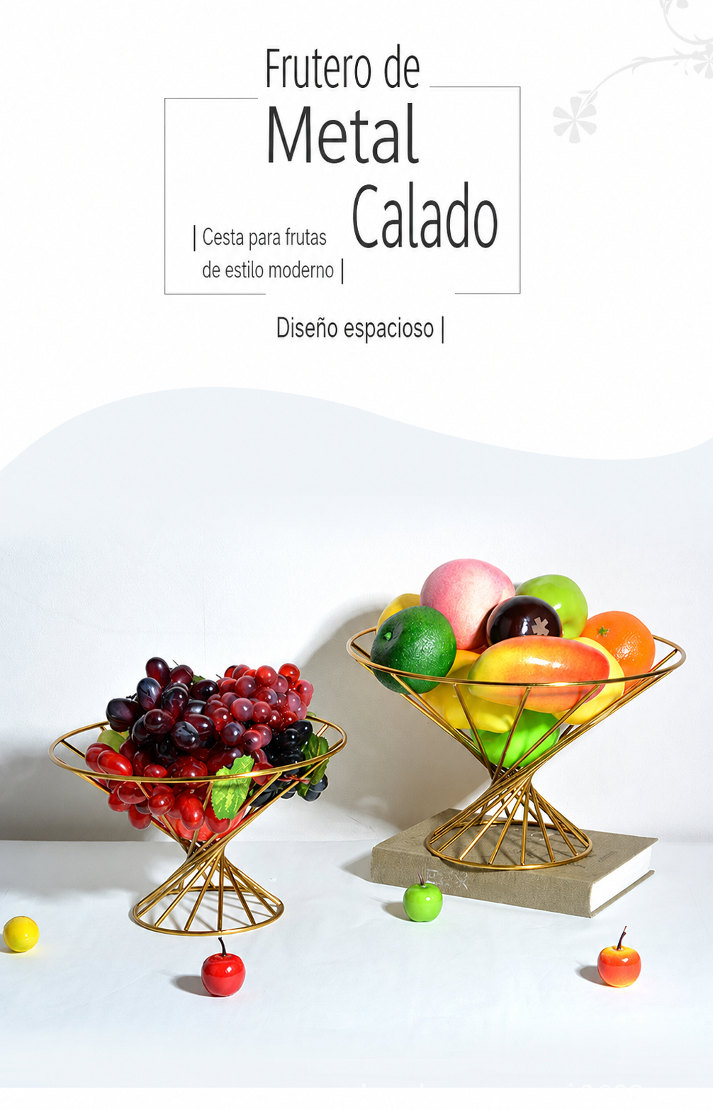 Frutero de Metal Calado Decorativo Estilo Moderno - 11