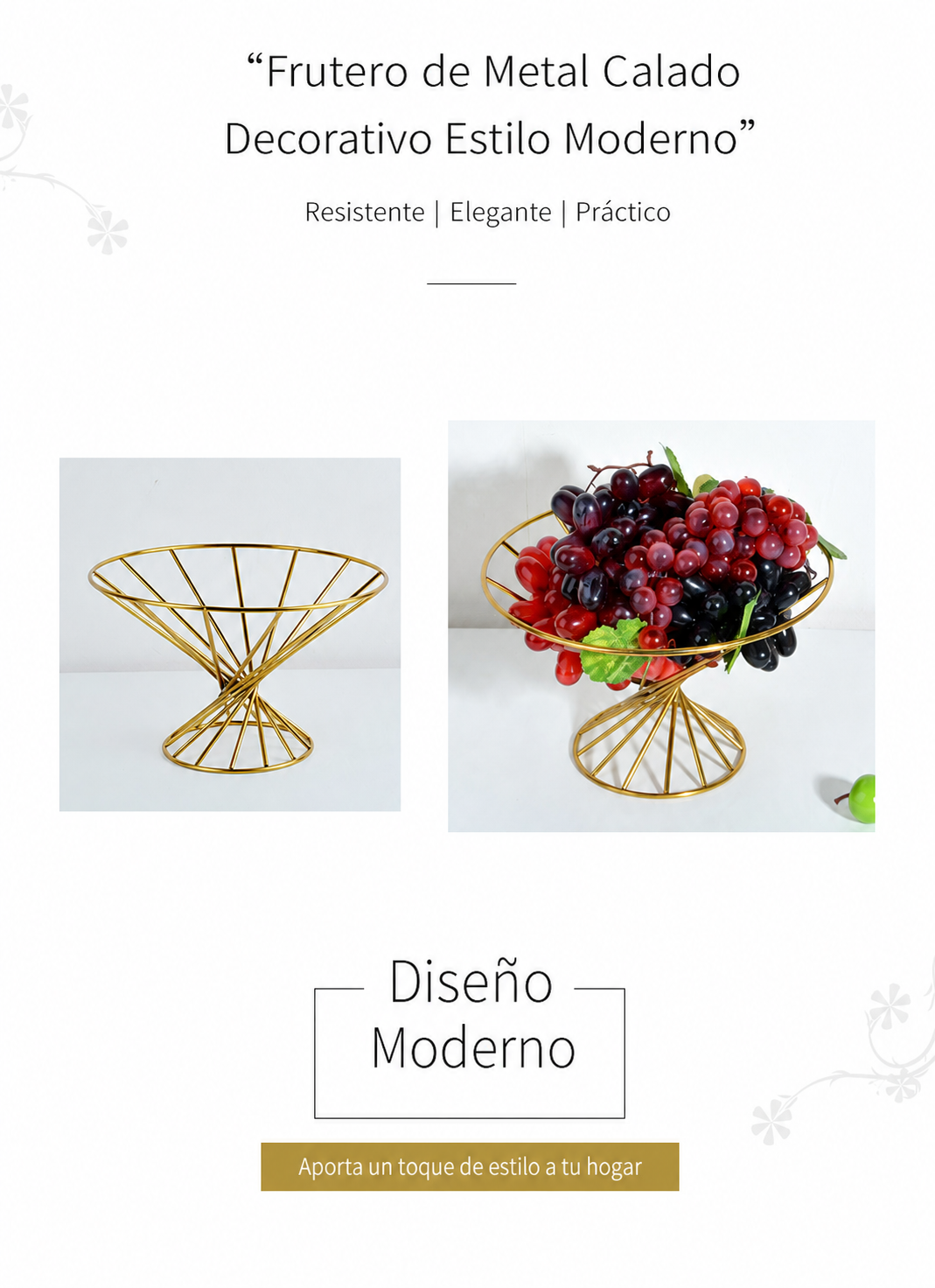 Frutero de Metal Calado Decorativo Estilo Moderno - 15