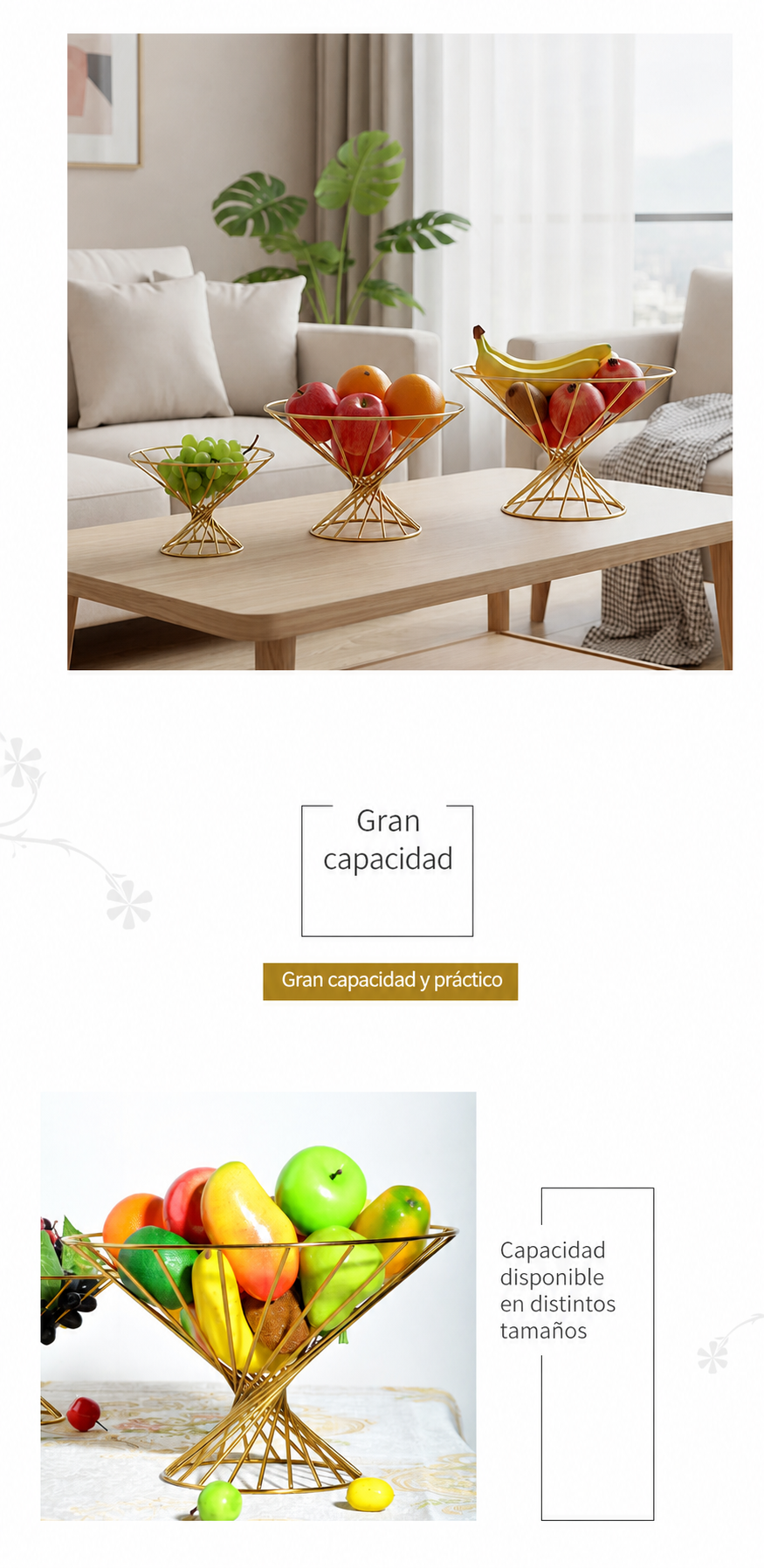 Frutero de Metal Calado Decorativo Estilo Moderno - 16