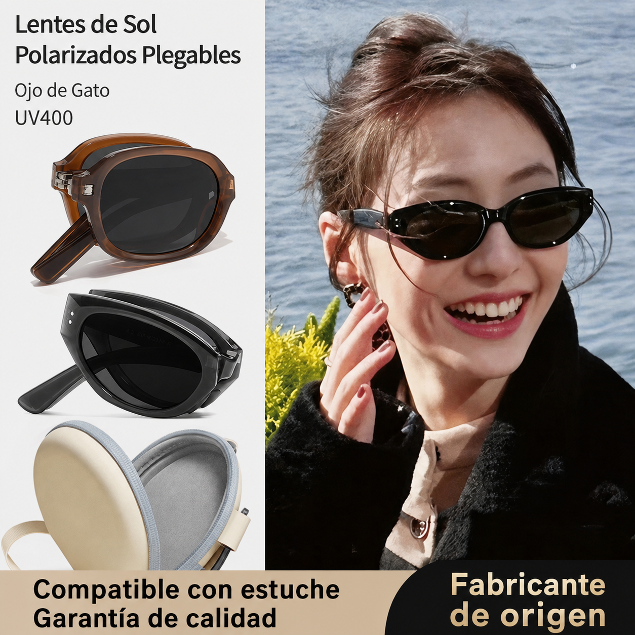 Lentes de Sol Polarizados Plegables Ojo de Gato UV400 - 1