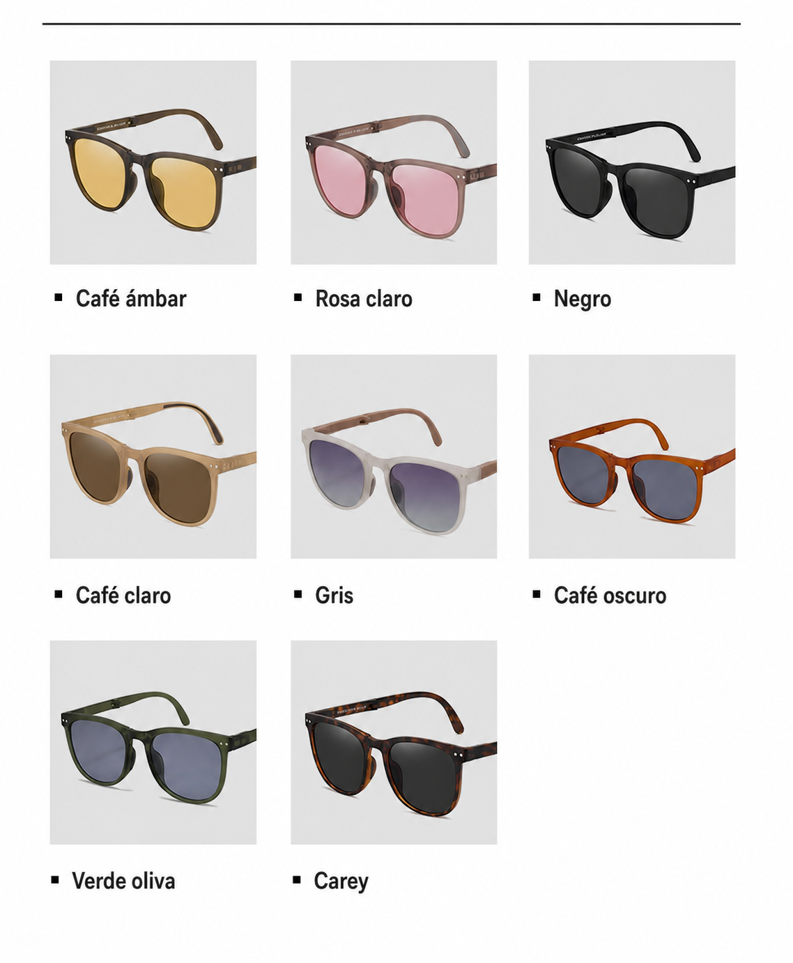 Lentes de Sol Polarizados Plegables Ojo de Gato UV400 - 12