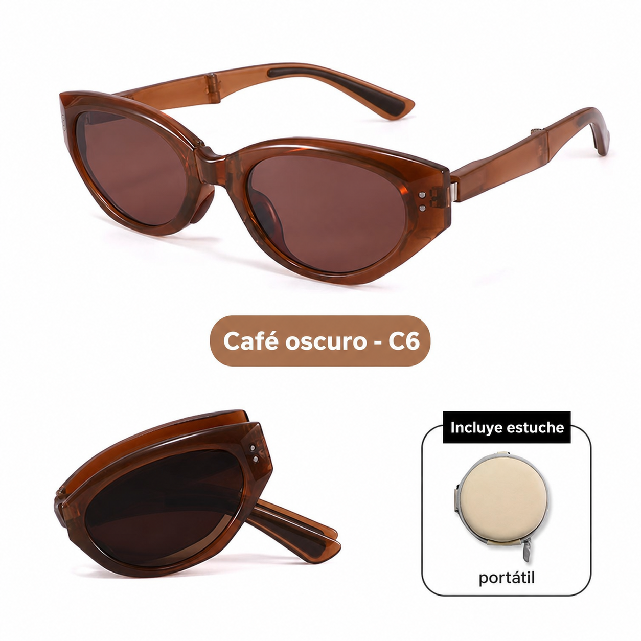 Lentes de Sol Polarizados Plegables Ojo de Gato UV400
