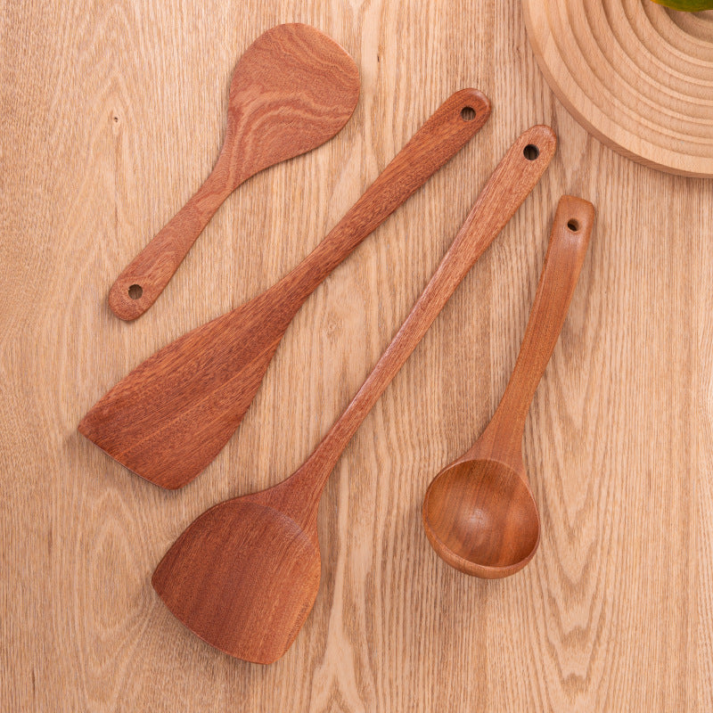 Juego de utensilios de cocina madera ébano africano - 1