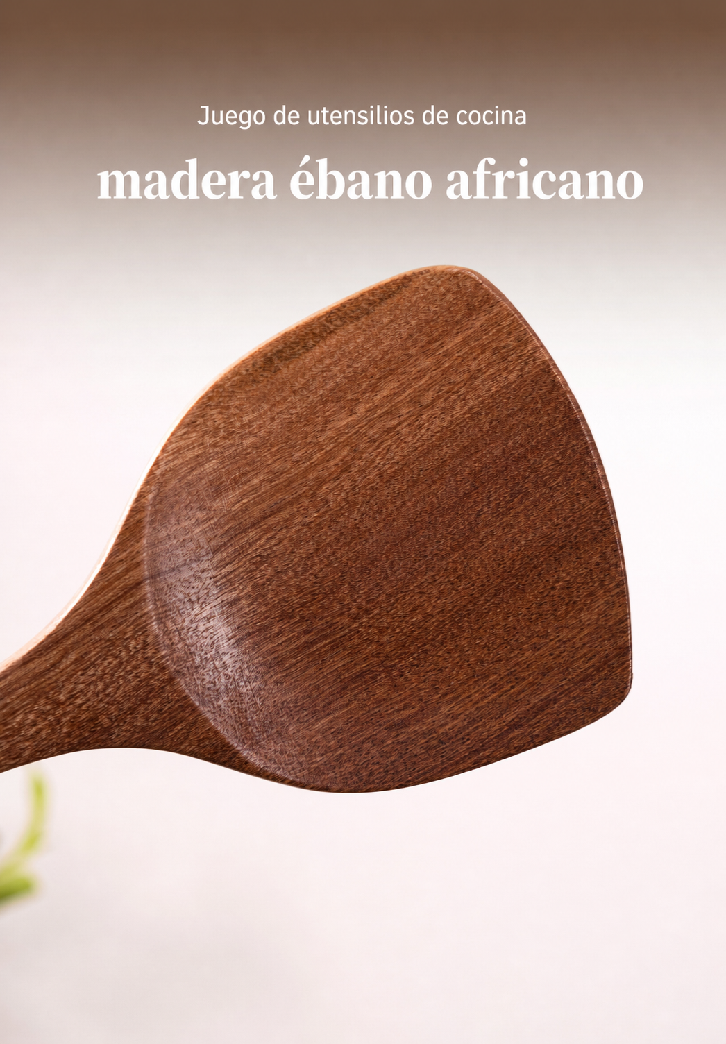 Juego de utensilios de cocina madera ébano africano - 11