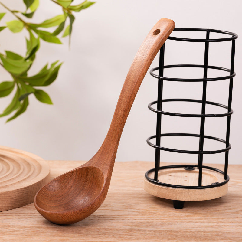 Juego de utensilios de cocina madera ébano africano - 4