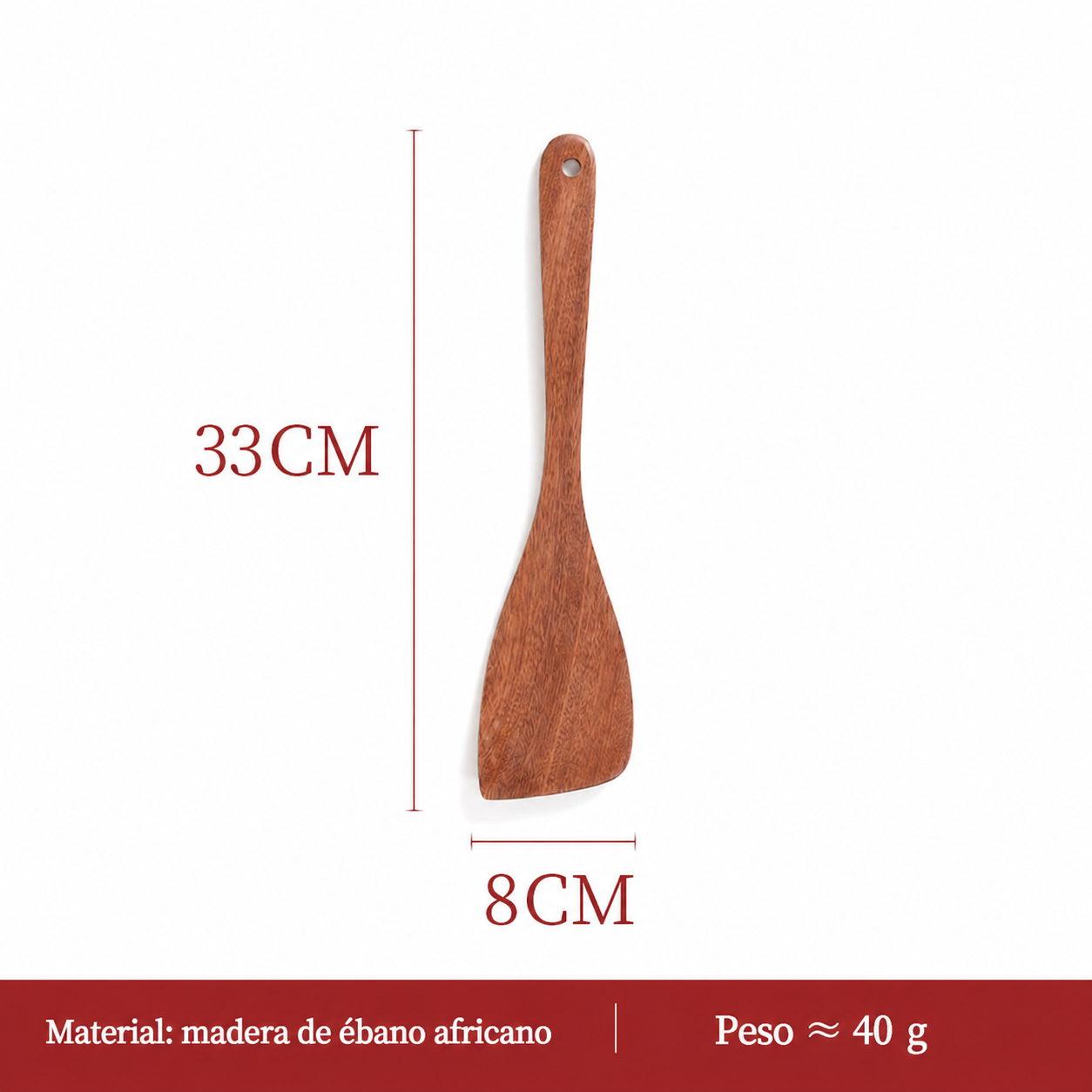 Juego de utensilios de cocina madera ébano africano - 8