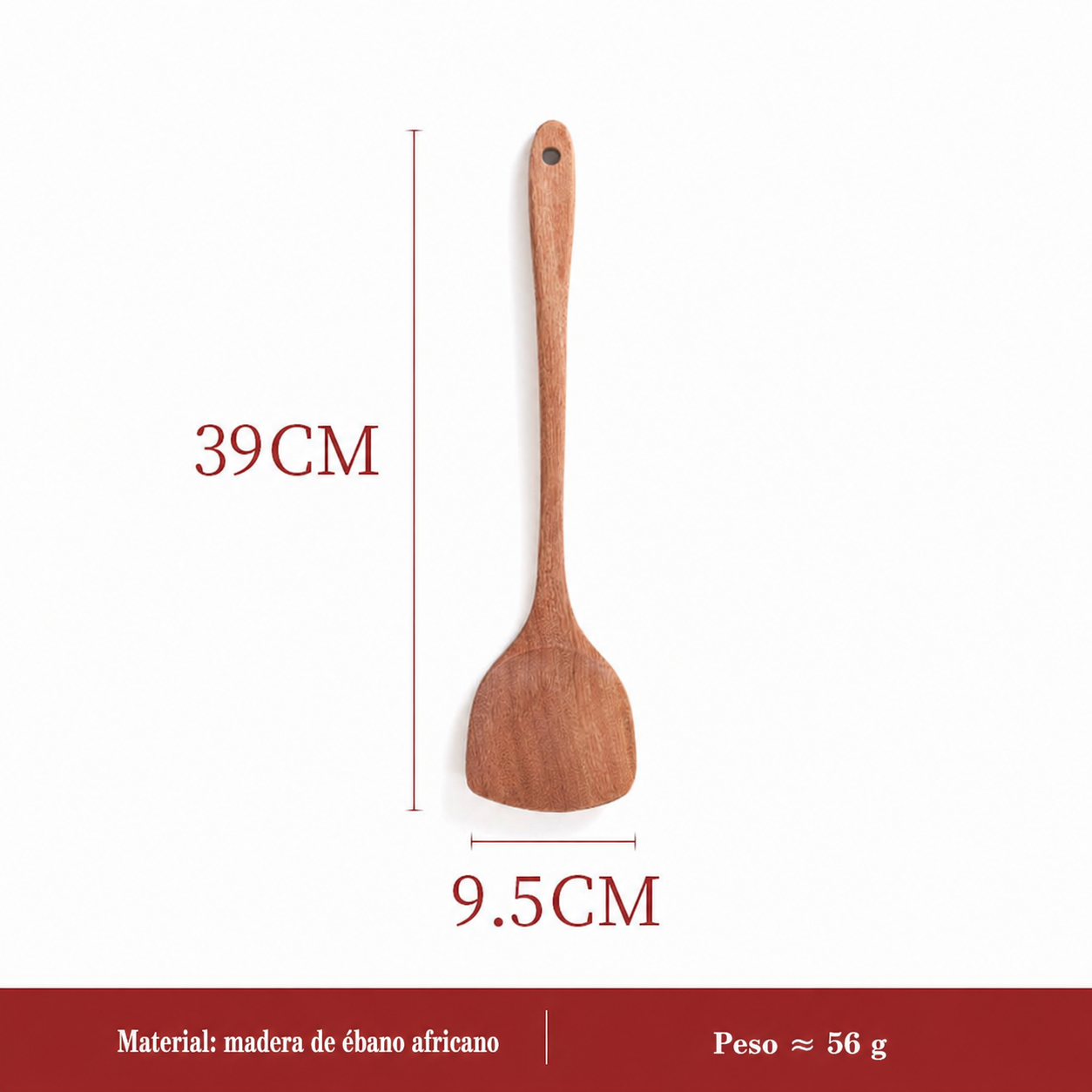 Juego de utensilios de cocina madera ébano africano - 9