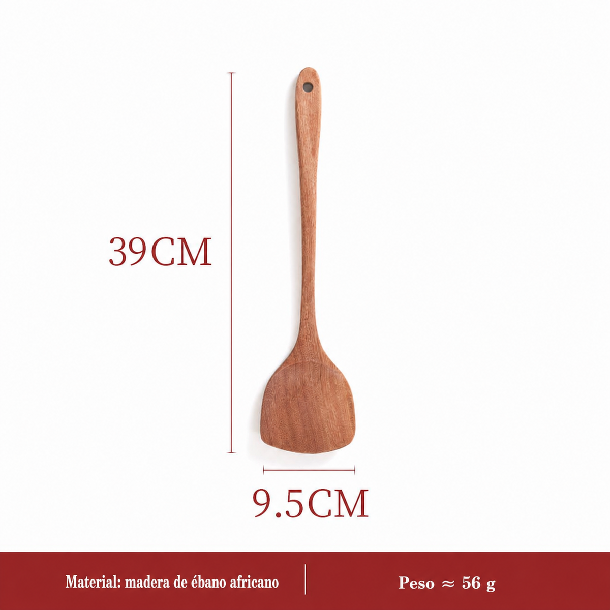 Juego de utensilios de cocina madera ébano africano - 9