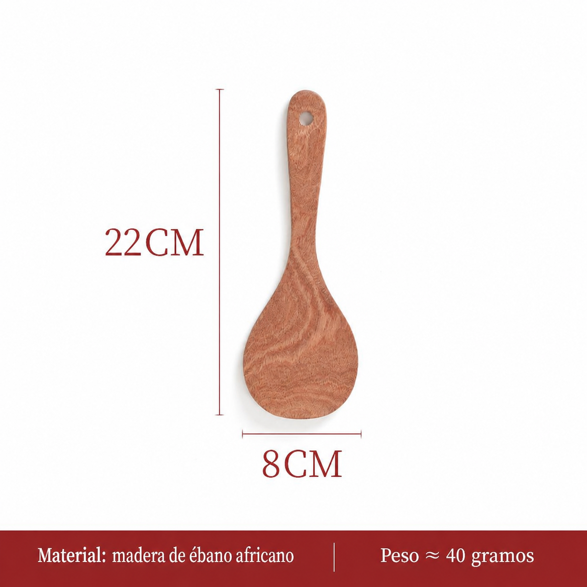 Juego de utensilios de cocina madera ébano africano