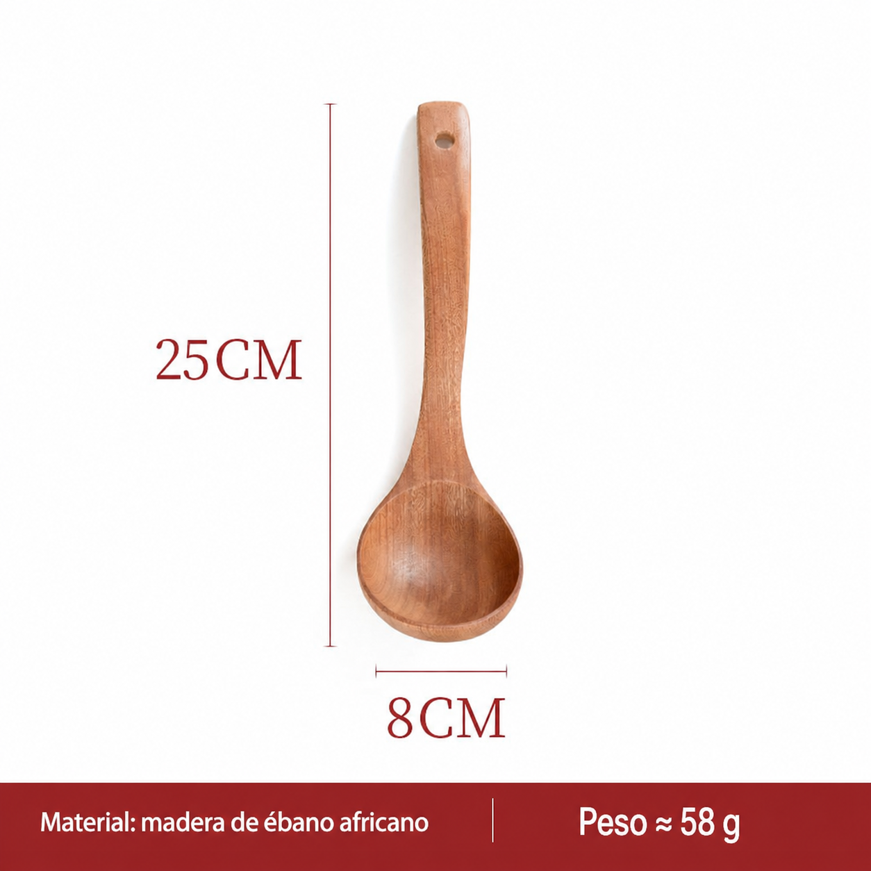 Juego de utensilios de cocina madera ébano africano