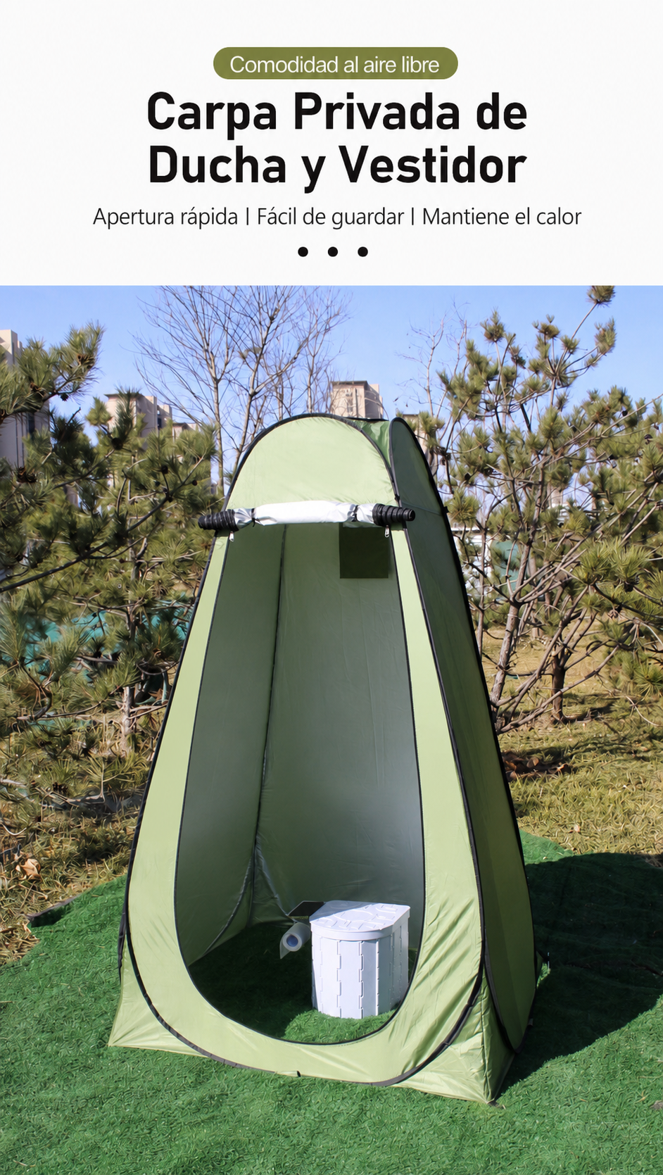 Carpa Privada Portátil para Baño y Cambio al Aire Libre - 13