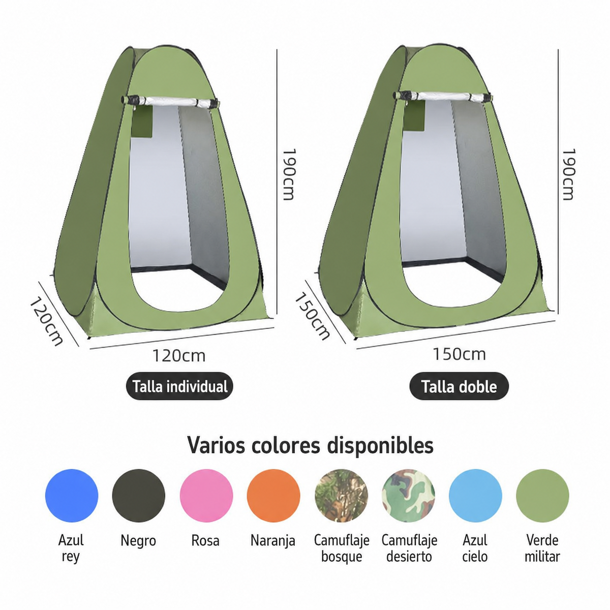Carpa Privada Portátil para Baño y Cambio al Aire Libre - 4
