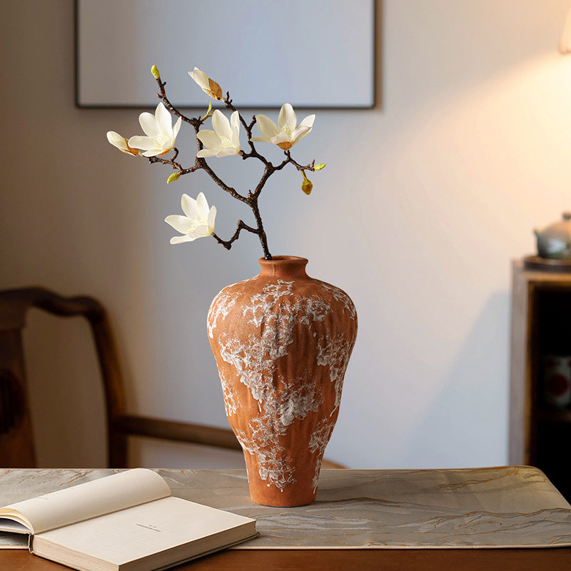 Florero de porcelana estilo wabi-sabi para sala - 1