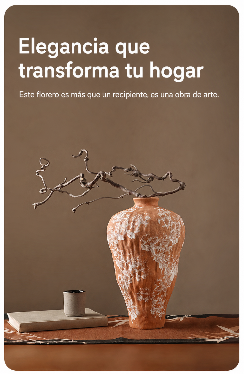Florero de porcelana estilo wabi-sabi para sala - 15