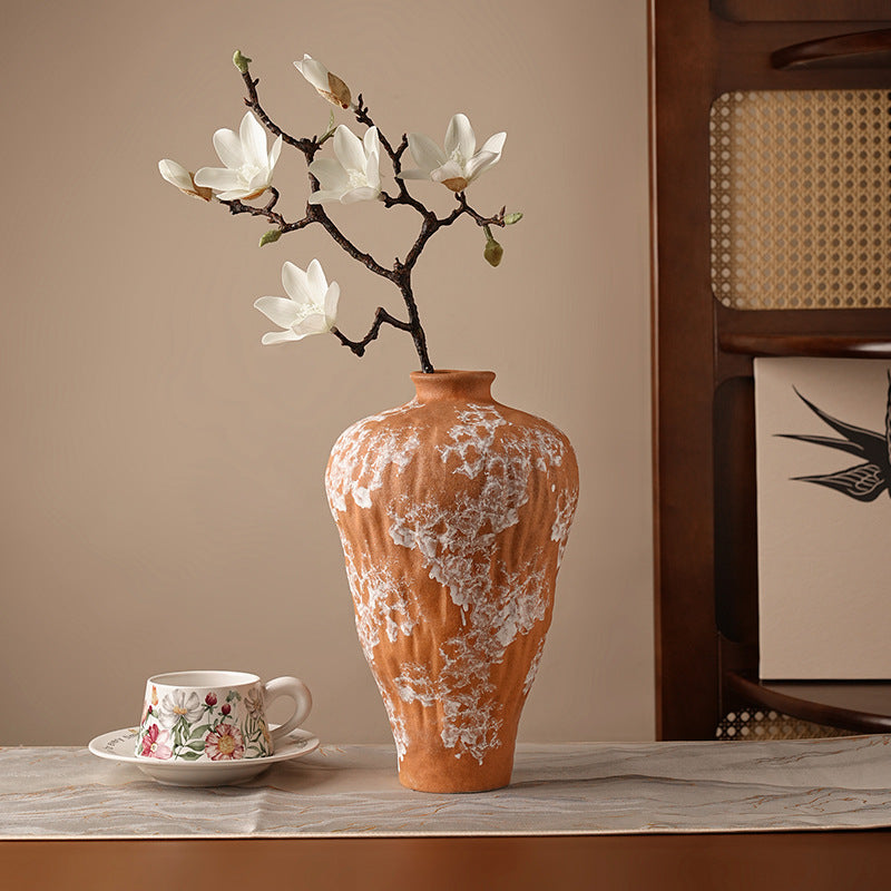 Florero de porcelana estilo wabi-sabi para sala - 4