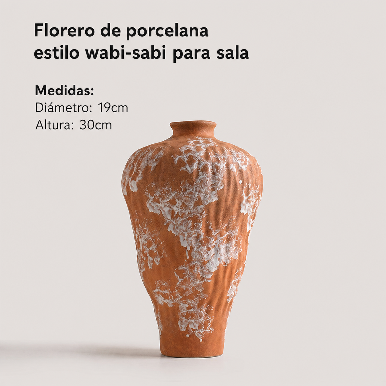 Florero de porcelana estilo wabi-sabi para sala - 6