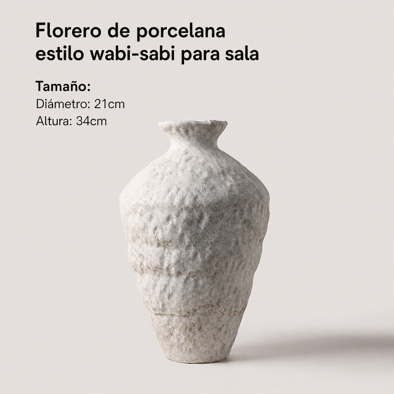 Florero de porcelana estilo wabi-sabi para sala - 7