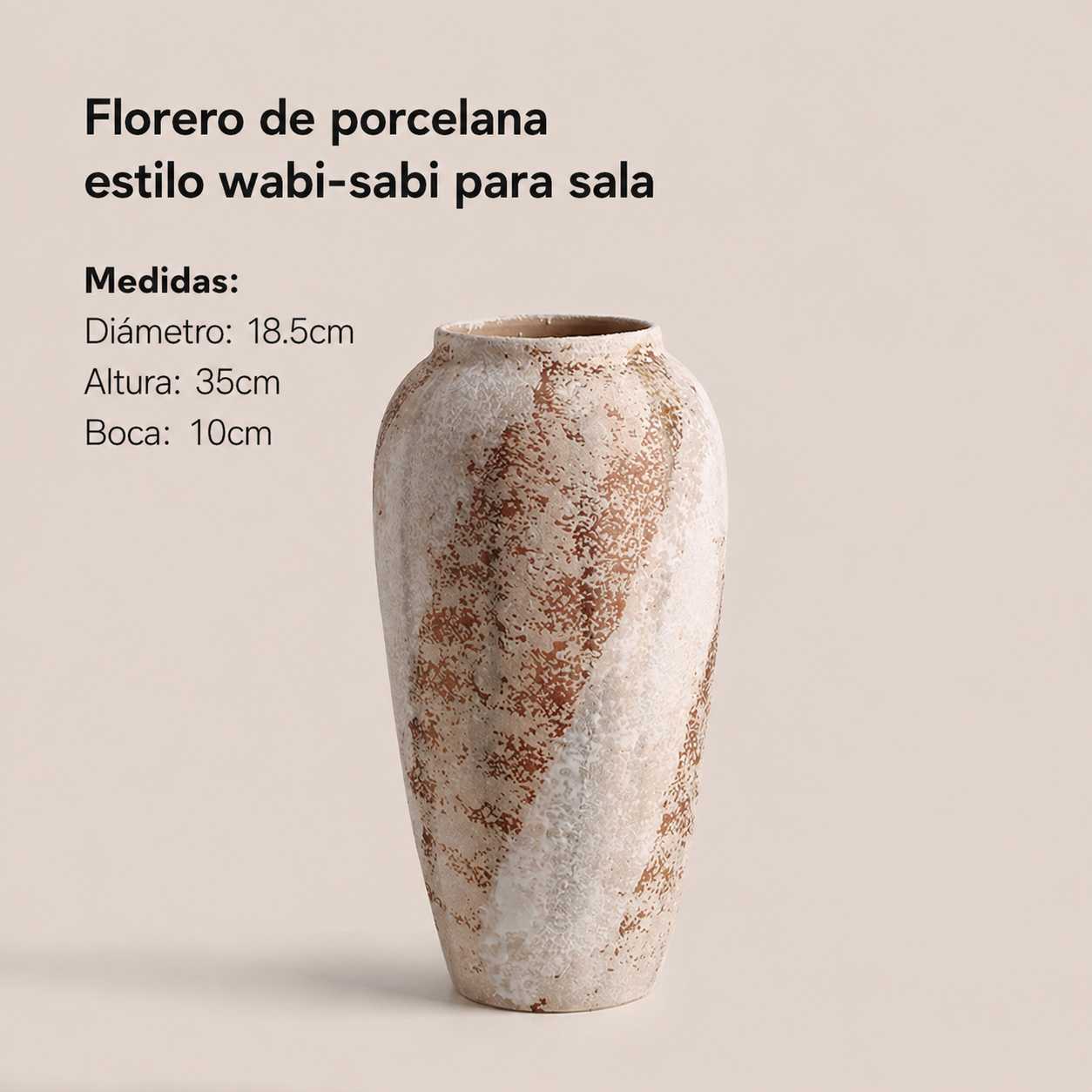 Florero de porcelana estilo wabi-sabi para sala - 8