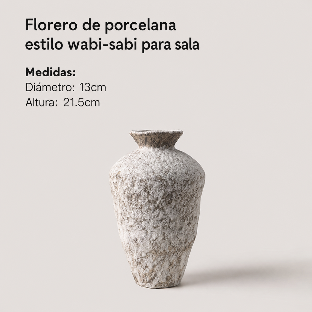 Florero de porcelana estilo wabi-sabi para sala - 10