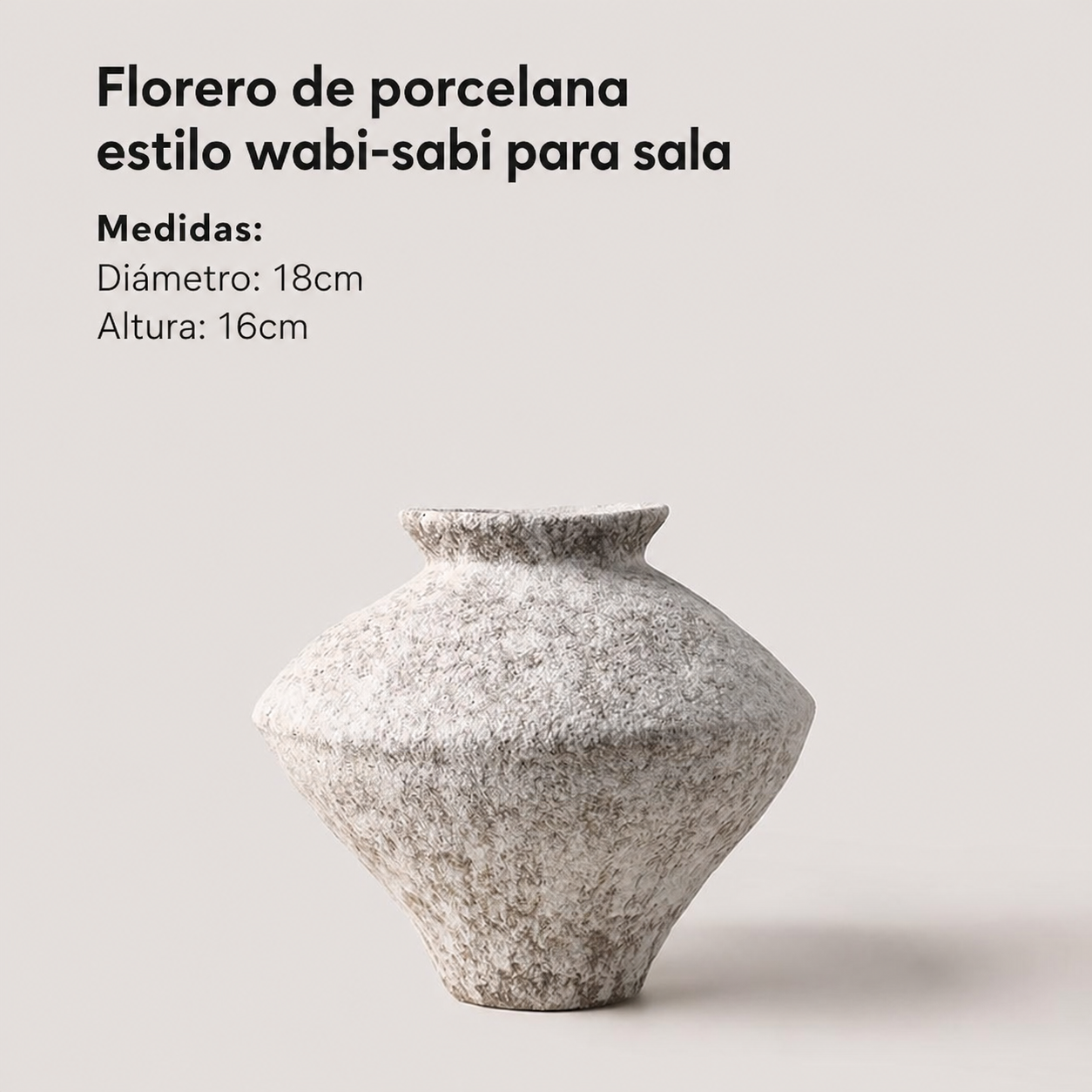 Florero de porcelana estilo wabi-sabi para sala