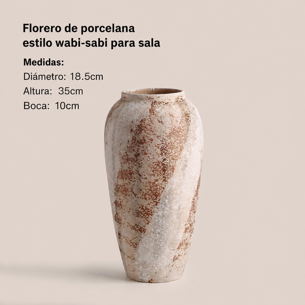 Florero de porcelana estilo wabi-sabi para sala
