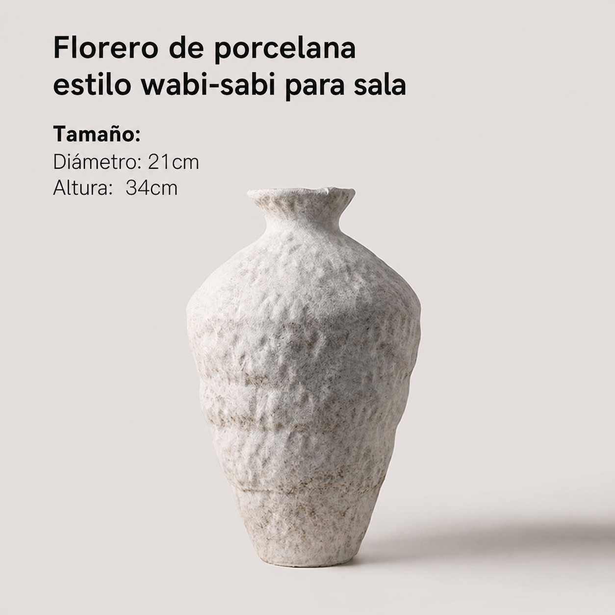 Florero de porcelana estilo wabi-sabi para sala