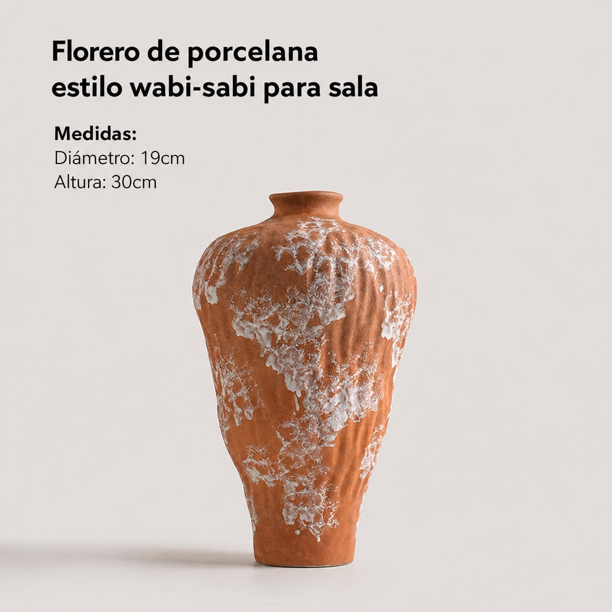 Florero de porcelana estilo wabi-sabi para sala