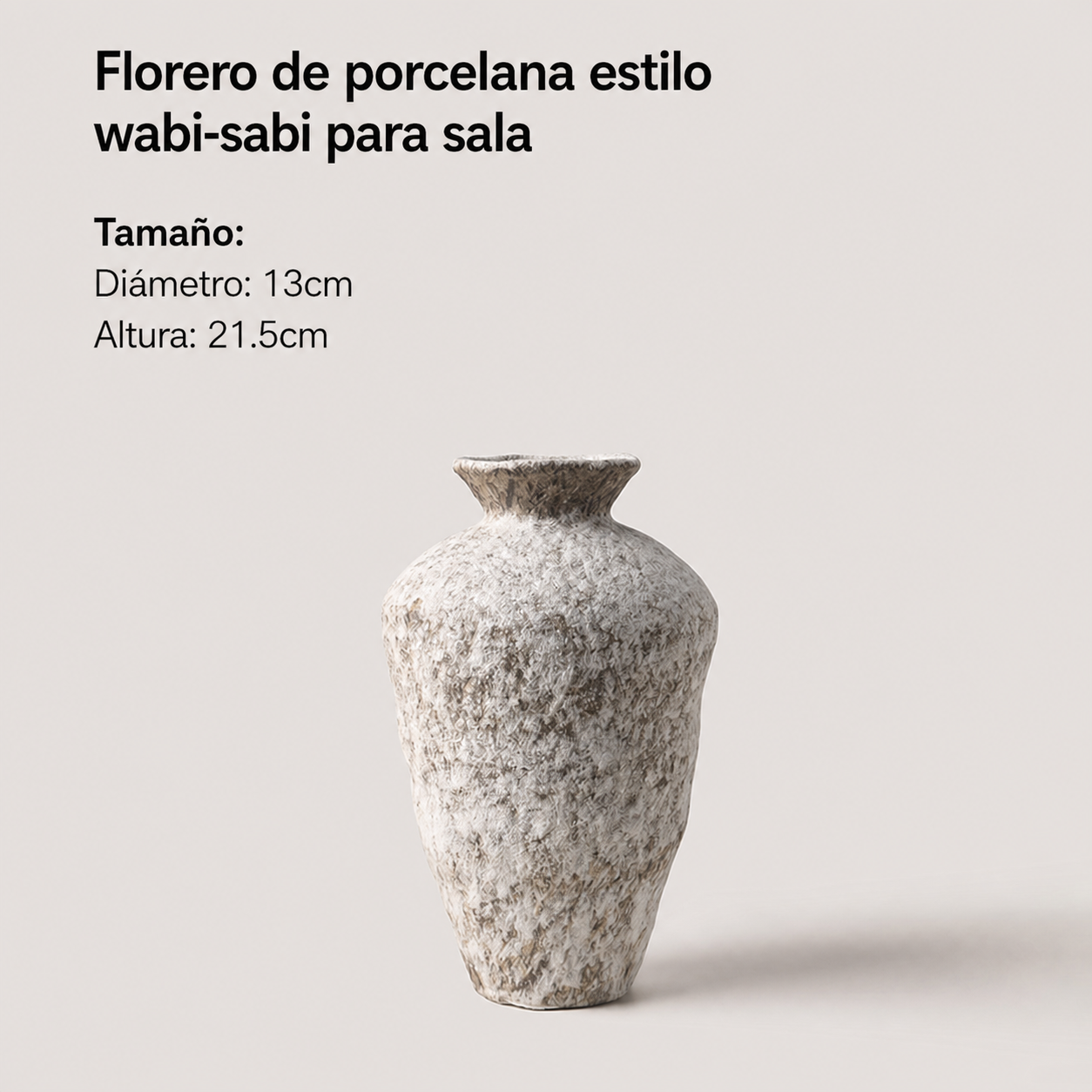 Florero de porcelana estilo wabi-sabi para sala