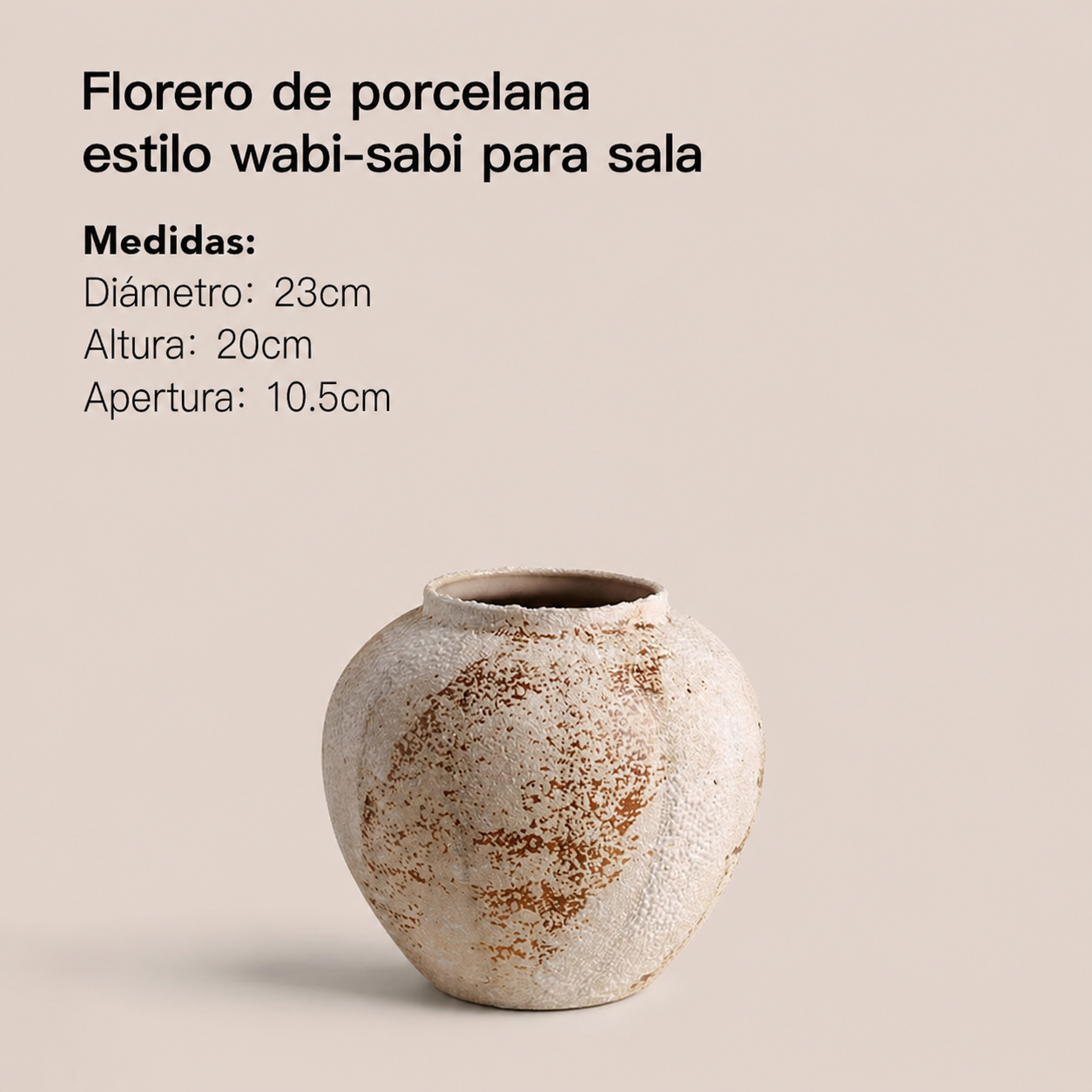 Florero de porcelana estilo wabi-sabi para sala