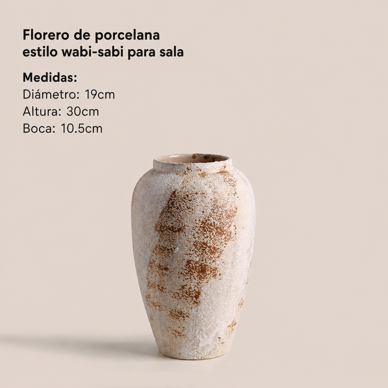 Florero de porcelana estilo wabi-sabi para sala
