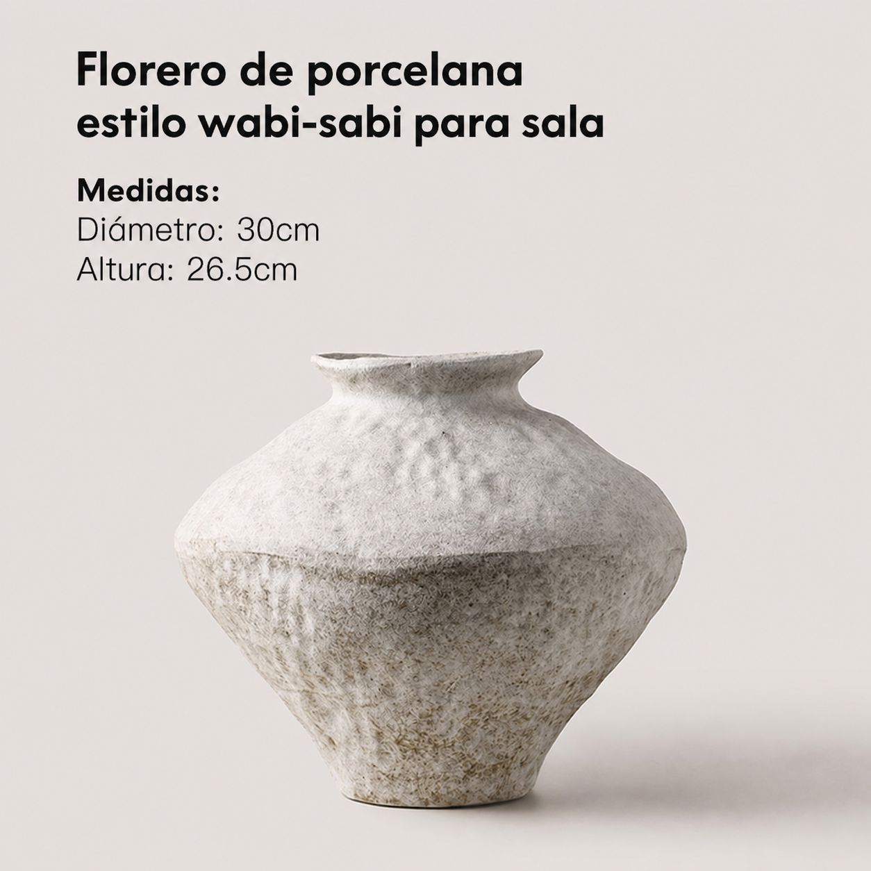 Florero de porcelana estilo wabi-sabi para sala