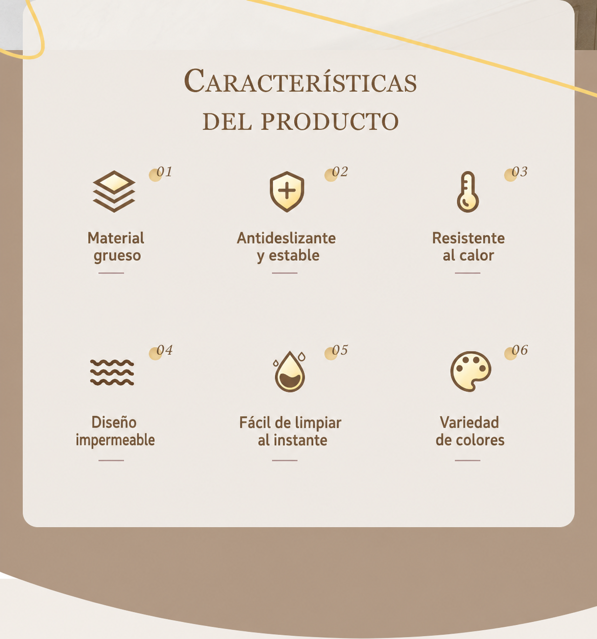 Individual de Mesa Redondo Anticalor PVC Minimalista - 12